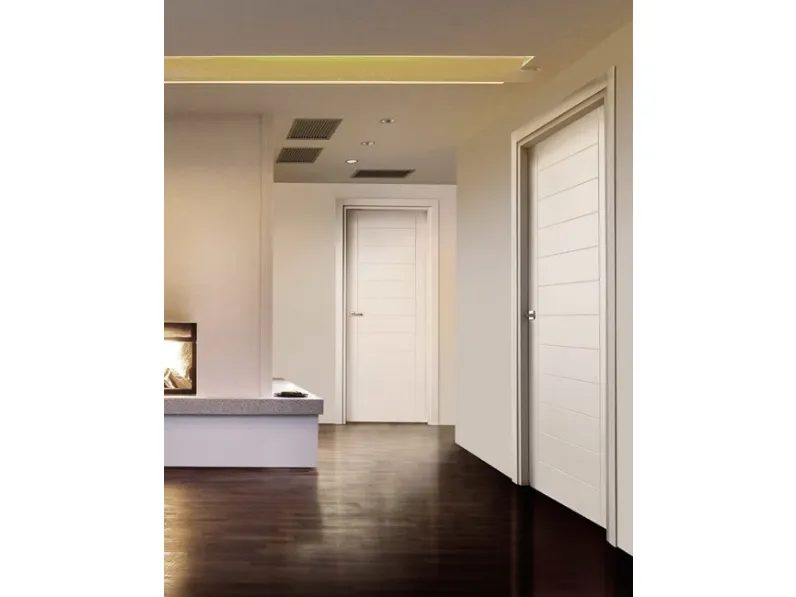 Porta per interni Soffio Libeccio in laccato Bianco di Ideal Door