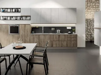 Maia Cemento Grigio e Legno 
