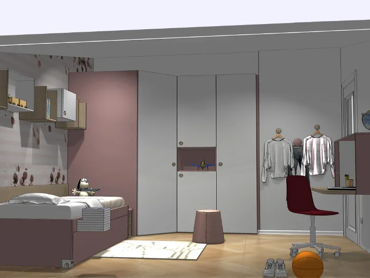 armadio con vano a giorno