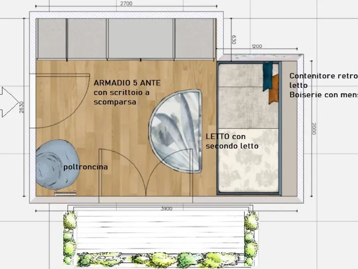 Planimetria  cameretta