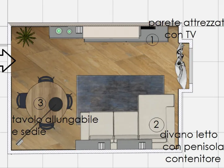 planimetria living soggiorno