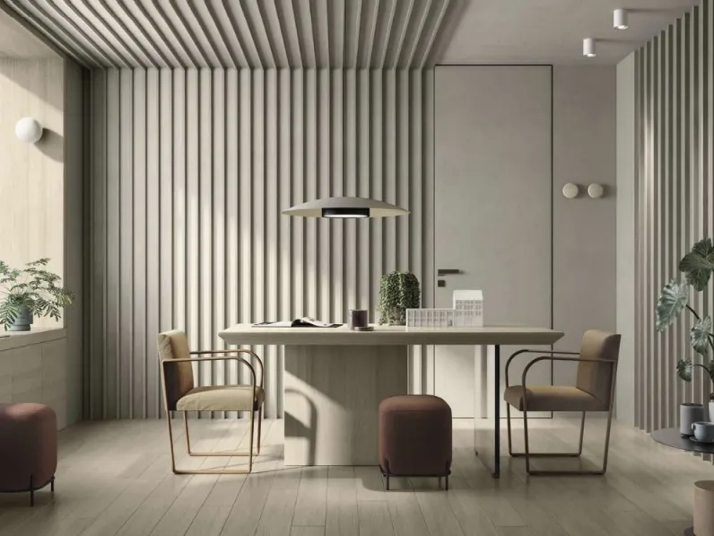 Boiserie a Doghe in Laminato finitura Malta Sabbia di Garofoli