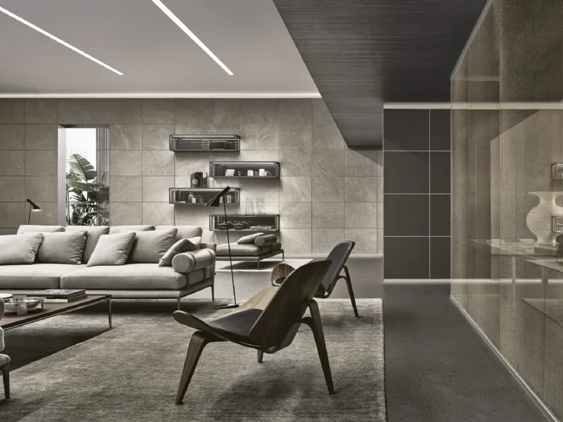 Boiserie Modulor Gres e Similpelle di Rimadesio