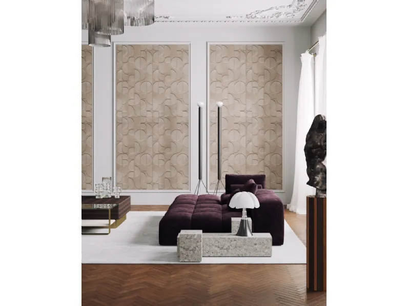 Carta da parati Adagio in multistrato di betulla decorato di Inkiostro Bianco