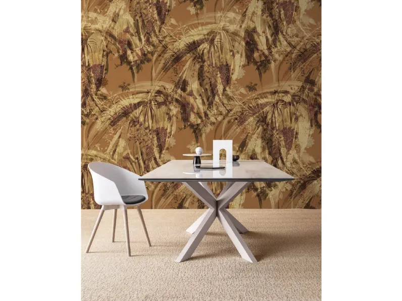 Carta da parati con grandi foglie di palme che donano profondità di campo Beach di Icon's