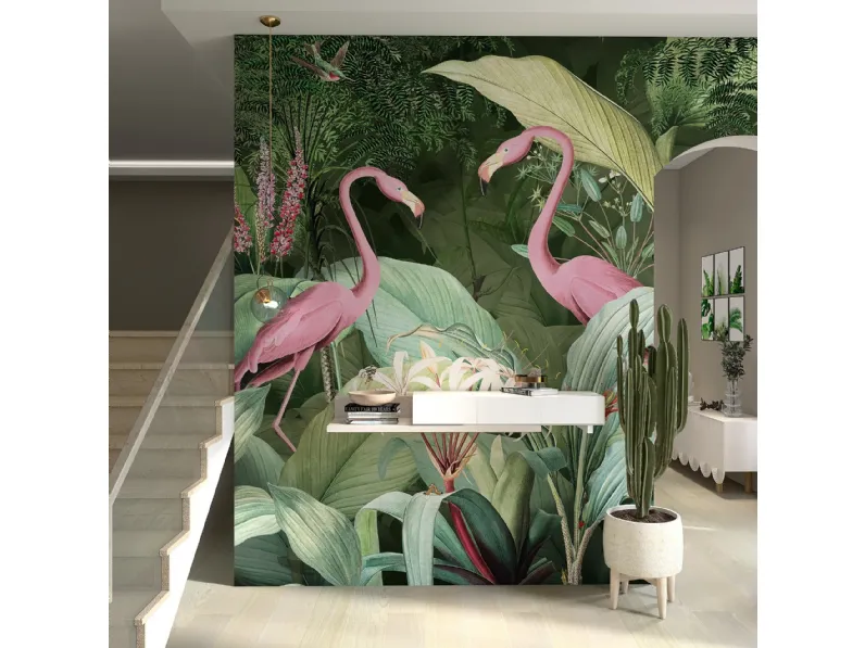 Carta da parati Flamingo in Love di Rimura