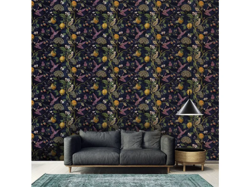 Carta da parati Lemons and birds di Adriani e Rossi