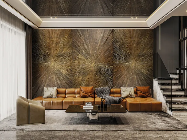Carta da parati Metal Ray di London Art