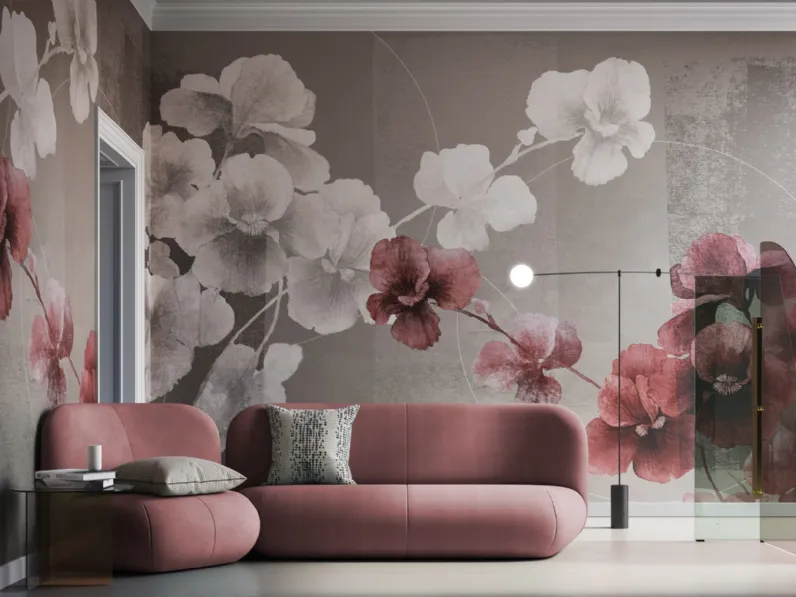 Carta da parati floreale di design Natsume di Instabilelab