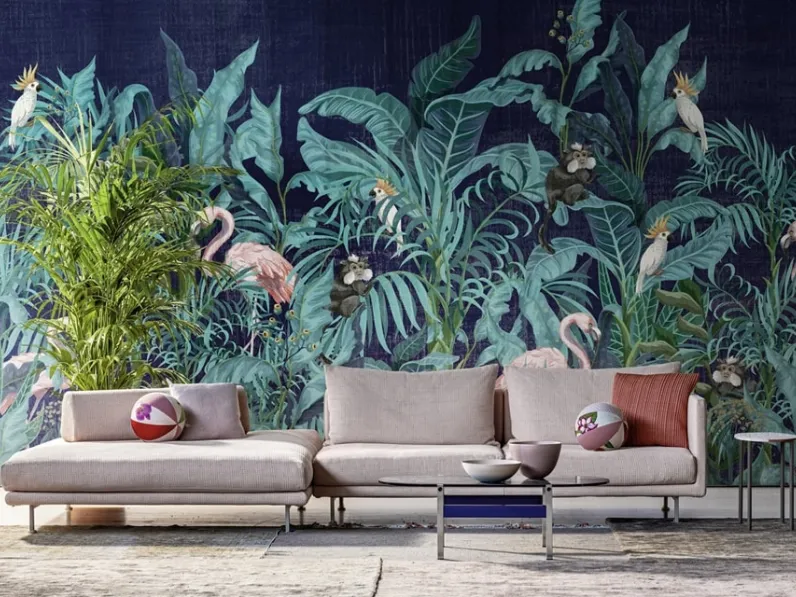 Carta da parati Hidden Fauna di Spaghetti Wall