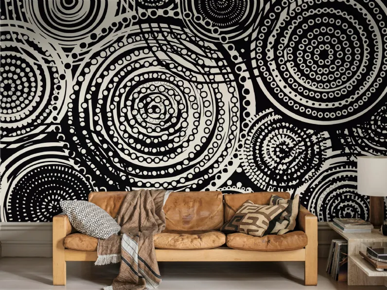 Carta da parati The Log Black and White di Daisy James