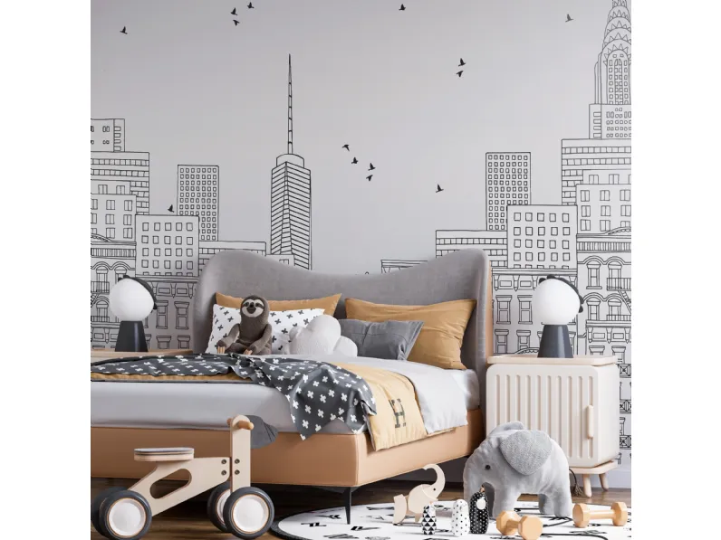 Carta da parati View of the City di Pintdecor