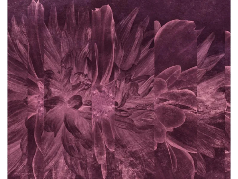 Carta da parati floreale di colore viola WPT906 di Murobianco