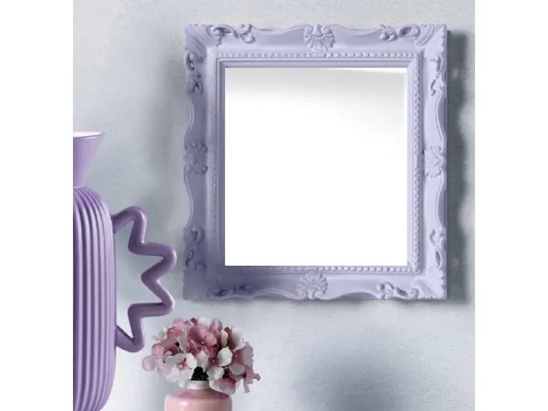 Specchio Adone con cornice in legno laccato de La Vetreria