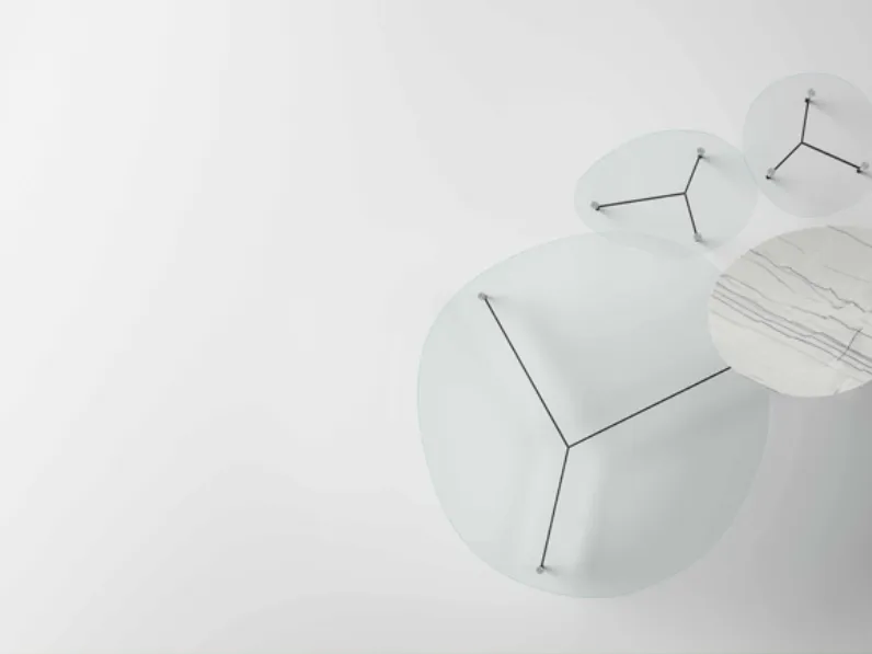 Tavolino After9 in vetro o marmo di Tonelli