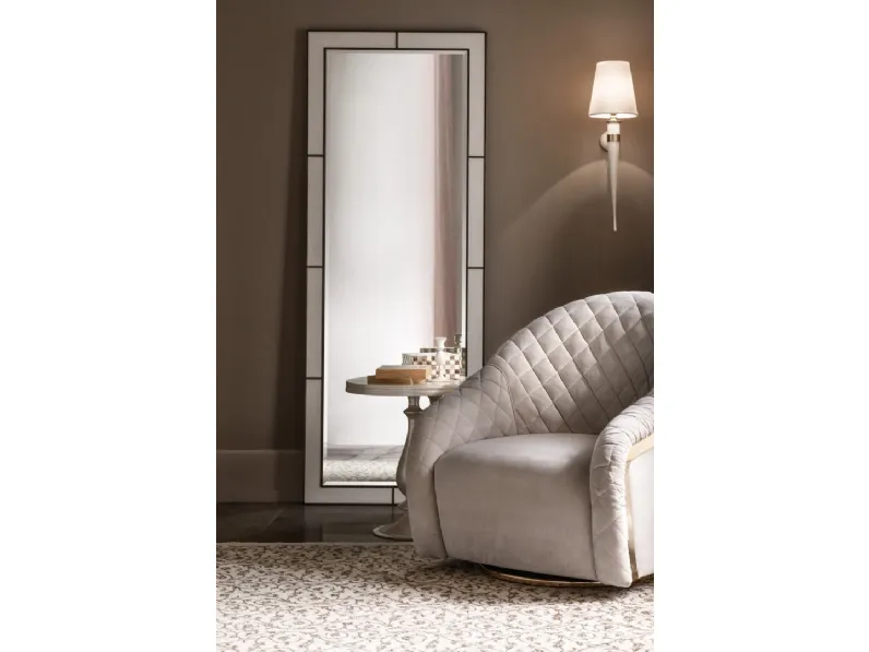 Specchiera con cornice in pelle Amelia di Cantori