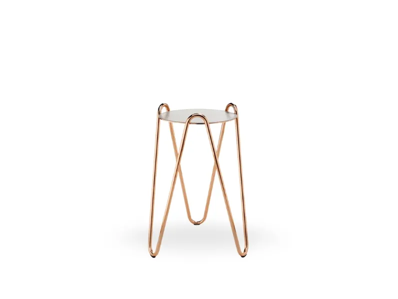 Tavolino in metallo con top rivestito in cuoio Apelle Chic di Midj