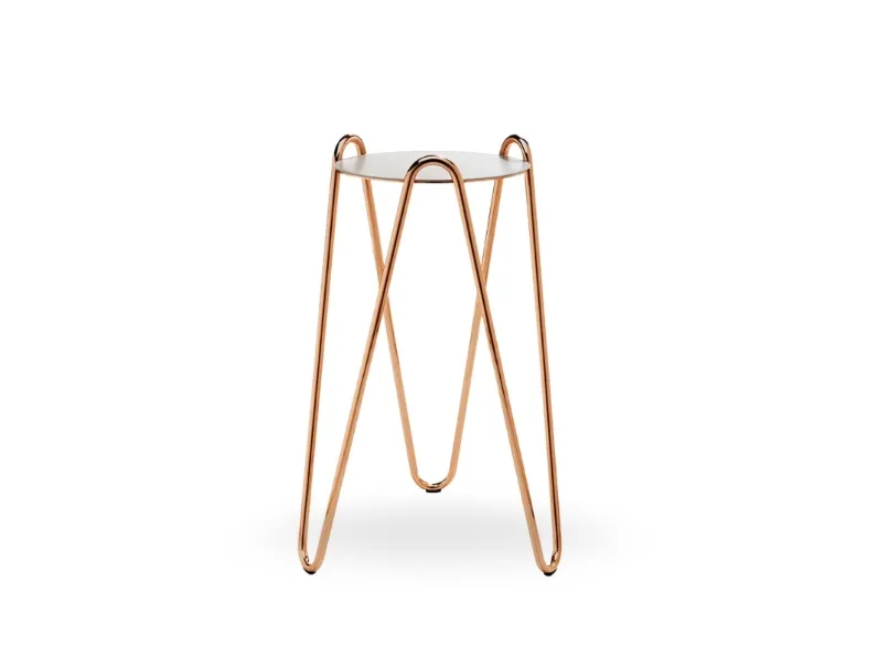 Tavolino in metallo con top rivestito in cuoio Apelle Chic di Midj