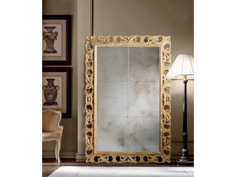 Specchiera con cornice in legno intagliato Art 0055 di Vittorio Grifoni