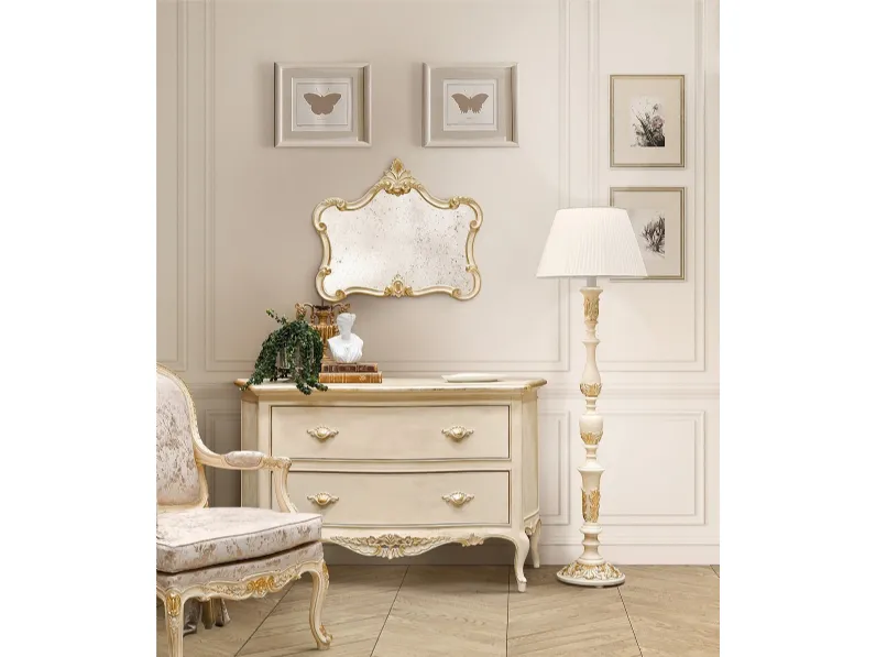 Specchiera classica con cornice in legno dorato e intagiato Art 0078 di Vittorio Grifoni