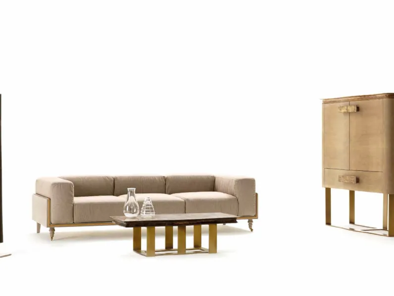 Tavolino con top in foglia bronzo e gambe in bronzo Art C020 di Vittorio Grifoni