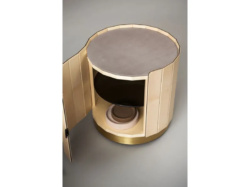 Tavolino Ninfea in pelle e legno di Baxter