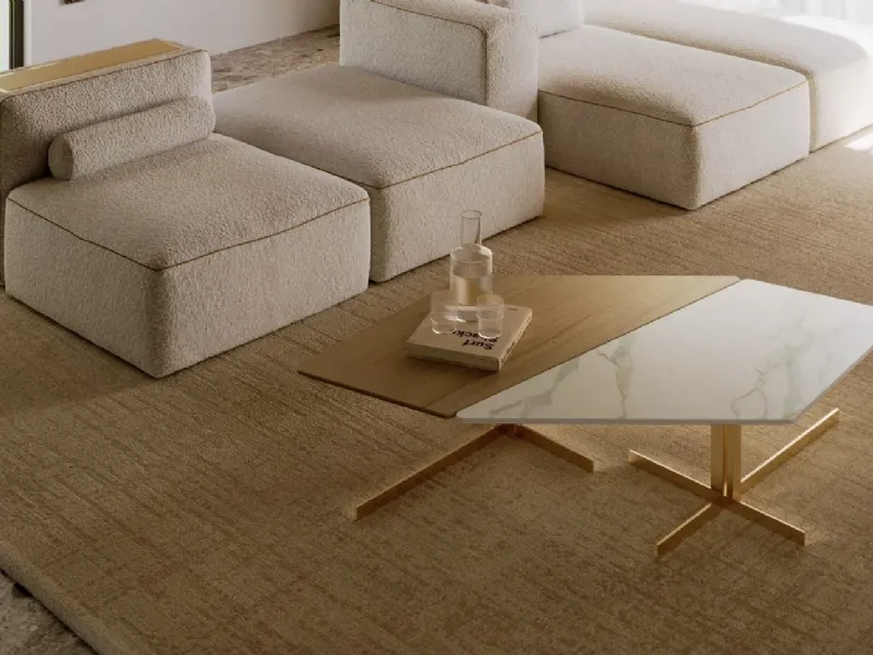 Tavolino Bento in legno e SuperMarmo di Bontempi