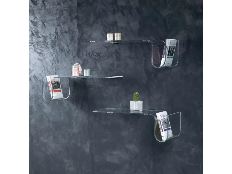 Mensola in cristallo acrilico Billow di Vesta