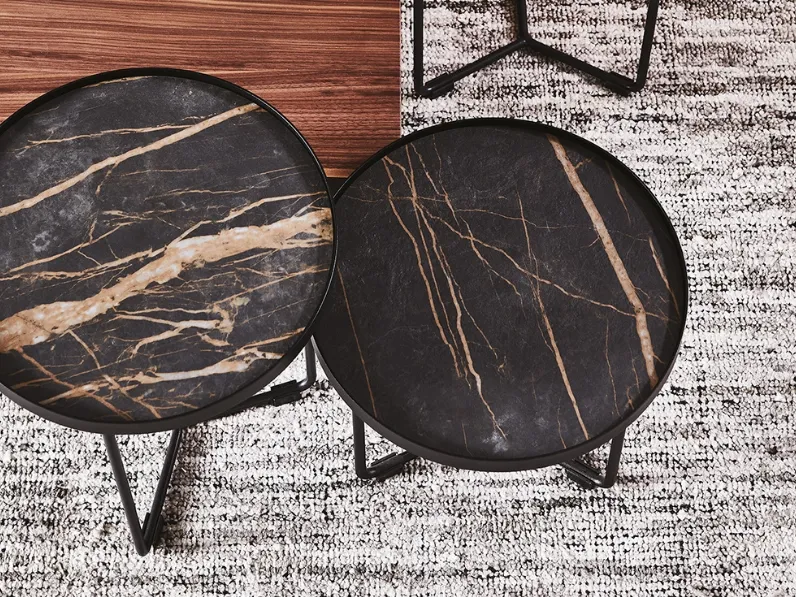 Tavolino con struttura in metallo e piano in ceramica Marmi Billy Keramik di Cattelan Italia