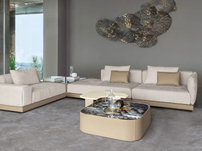 Tavolino Black Jack coffee table con top in cristallo retroilluminato di Daytona Home