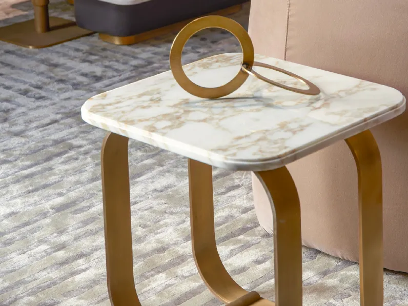 Tavolino Buddha Bar in marmo e ottone di Daytona Home