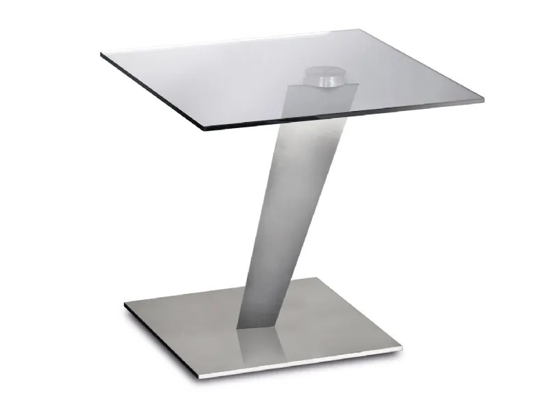 Tavolino con top in cristallo e base in acciaio Calypso Lamp di Naos