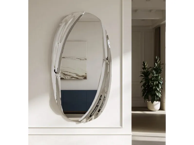 Specchio Carrara con cornice in vetro di Eforma