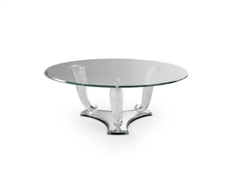 Tavolino rotondo in vetro Casanova 40 di Reflex