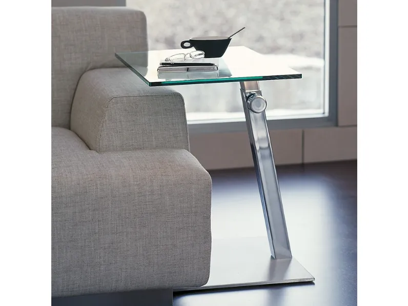 Tavolino in vetro e acciaio inox Lap di Cattelan Italia