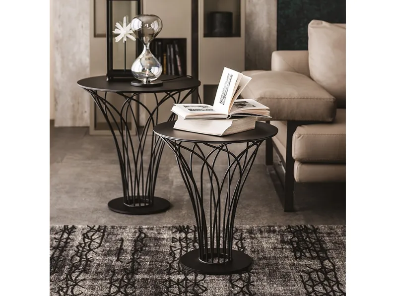 Tavolino con base in acciaio e piano in vetro Nido di Cattelan Italia