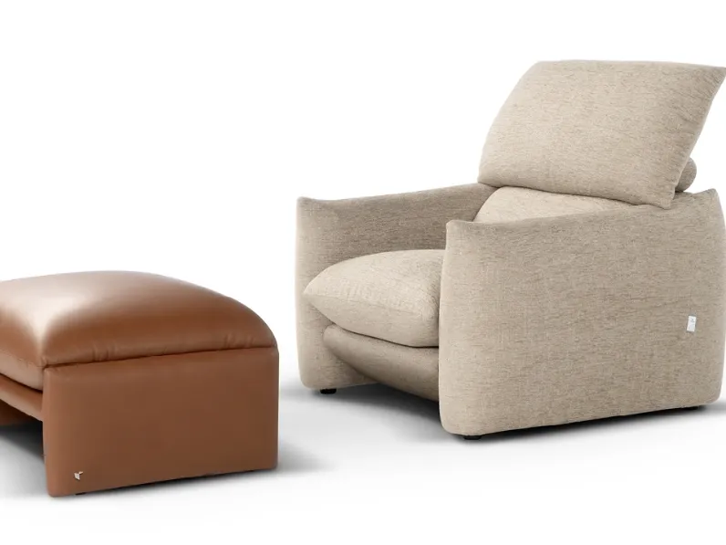 Pouf in pelle Choco Magic di Calia