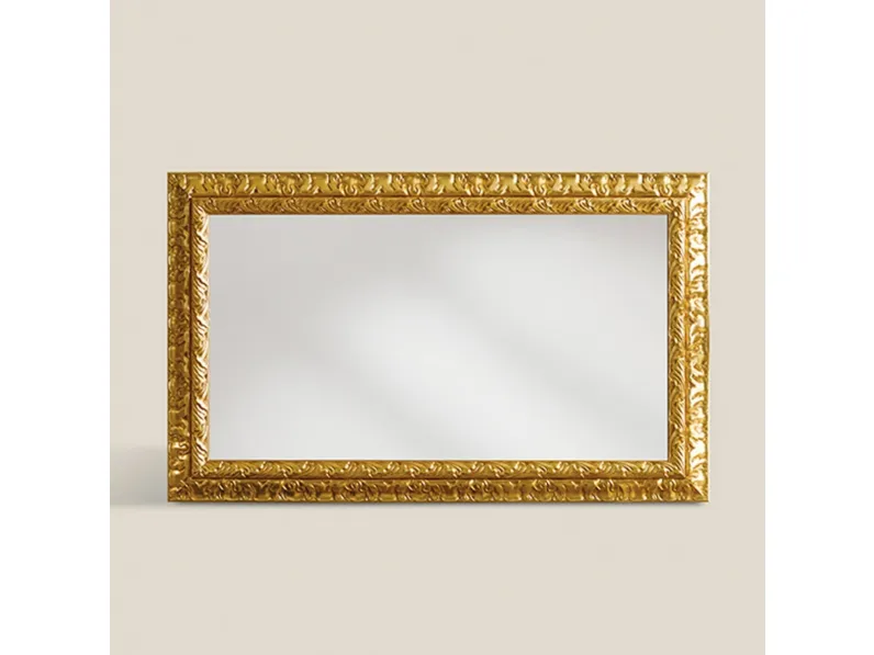 Specchiera rettangolare in foglia oro Classic 92005 di Tarocco Vaccari