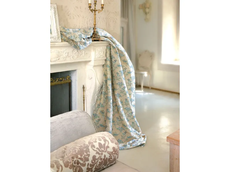 Tenda damascata Classici con fiori azzurri di Acro Texture