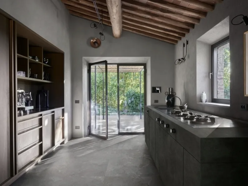 Top Cucina Concrete Look Black Natural di Marazzi
