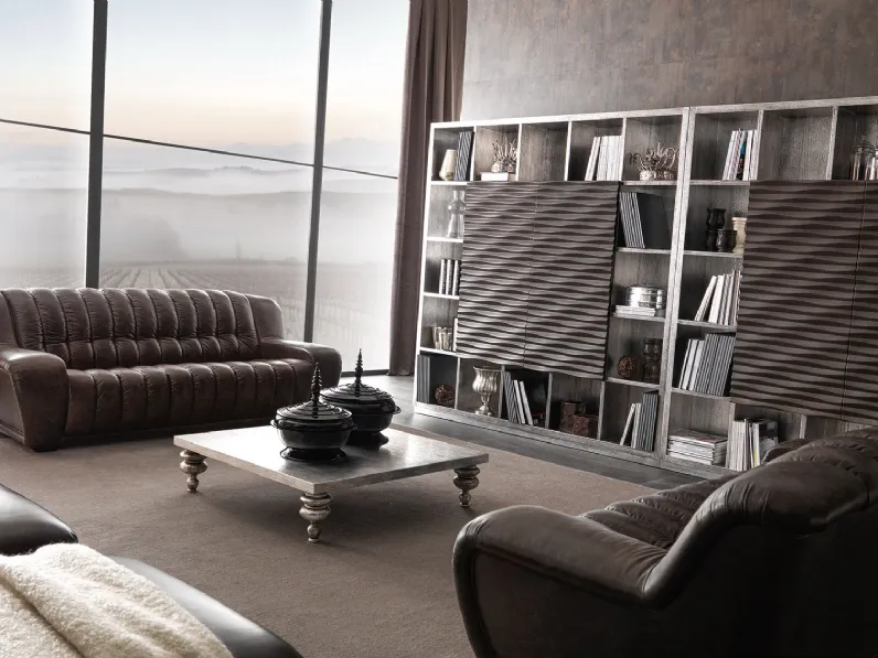 Tavolino con top in marmo e gambe in legno massello Keope di Cortezari