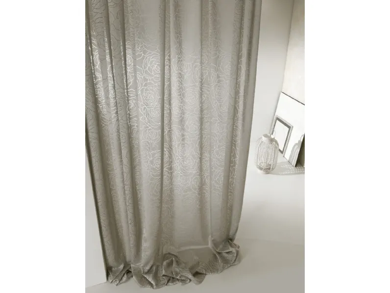 Tenda grigia Cosmica 03 con motivo floreale in chiaro scuro di Acro Texture