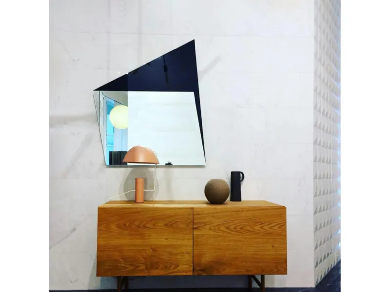 Specchio Cosmos in cristallo specchiante e satinato di Glas Italia