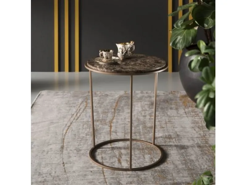 Tavolino Costance Privè in marmo e metallo di Memedesign