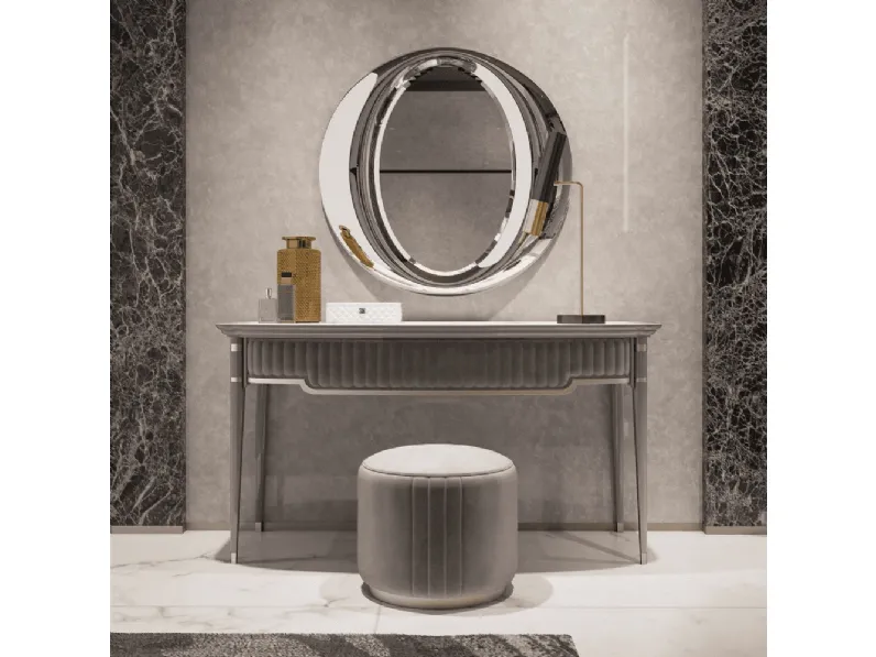 Specchio Craig con cornice in vetro sagomato e curvato di Ghezzani