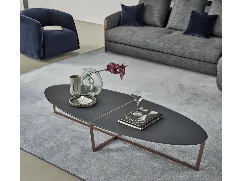 Tavolino ovale Cross di Bontempi