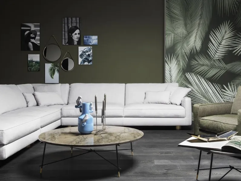 Tavolino rotondo in marmo Cross di Vibieffe