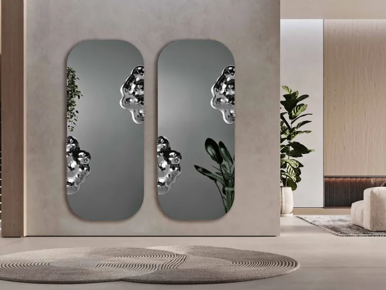 Specchio con inserto in vetro mosso Crown di Capodarte