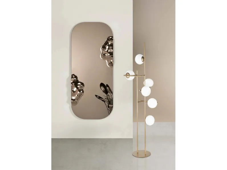 Specchio con inserto in vetro mosso Crown di Capodarte