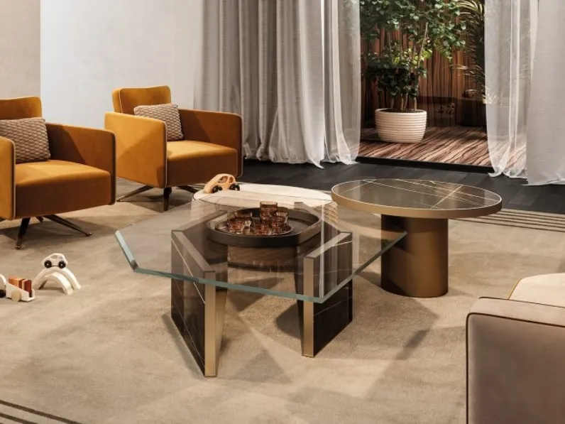 Tavolino in vetro Cubitum 40 di Reflex